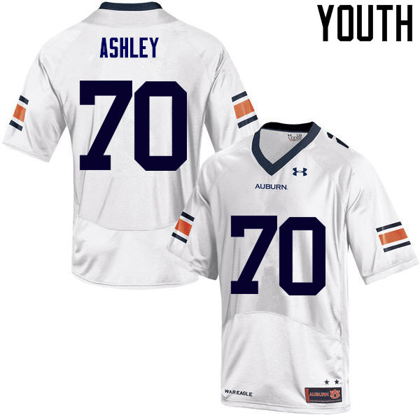 Youth Auburn Tigers #70 Calvin Ashley White College Stitched Football Jersey